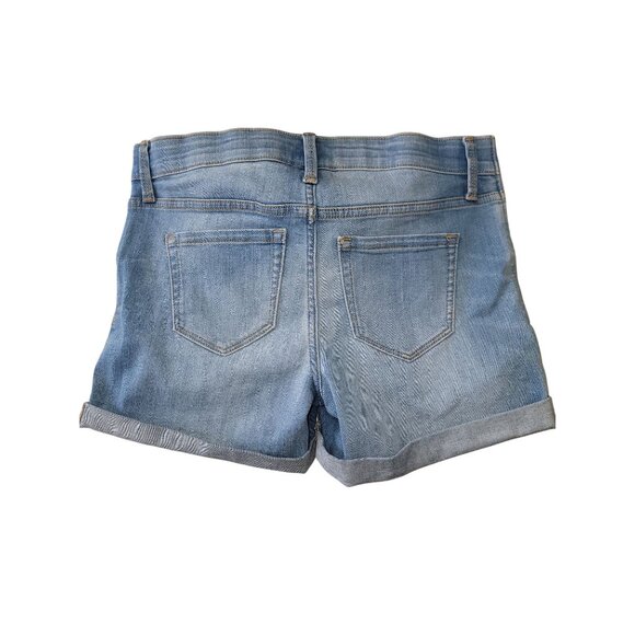 Isabel Maternity Denim Midi Shorts Size 4 With Stretch Panels For Comfortable Fi - Picture 3 of 5